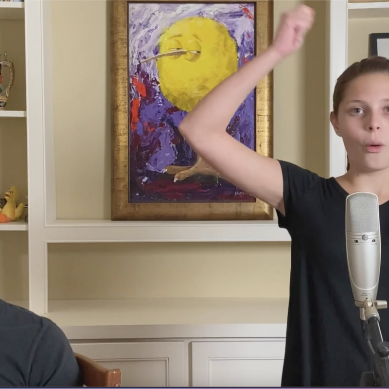 girl sings song games for kids with SteveSongs