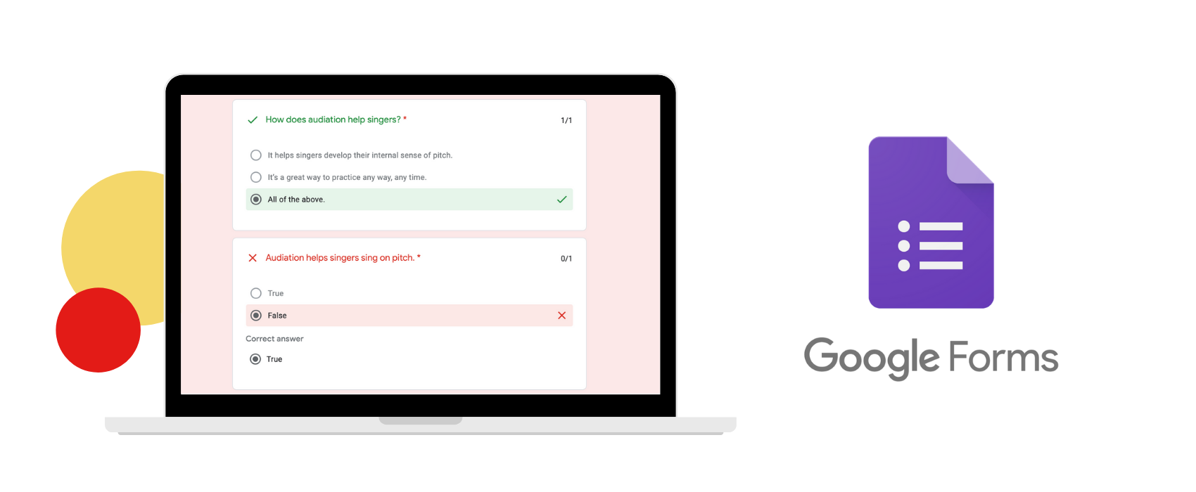 Google form self-grading quiz