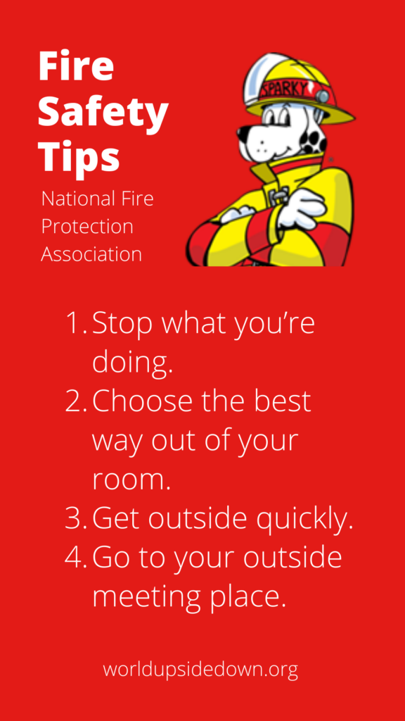 A list of Fire Safety Hazards by the National Fire Protection Association promoting a free lesson with tips for fire safety