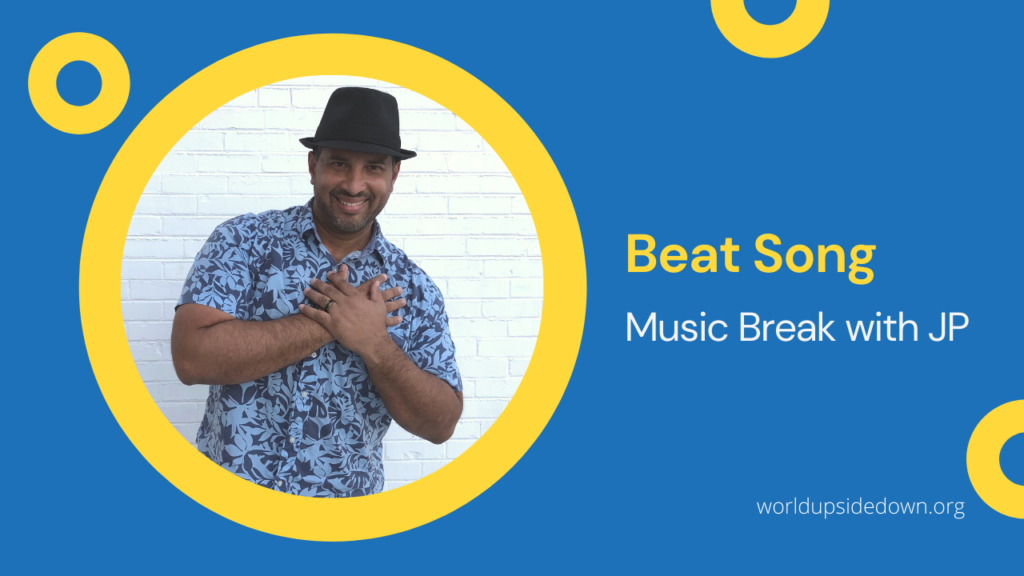 elementary music teachers can teach their students what is beat with the beat song in music break with JP by worldupsidedown.org